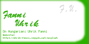 fanni uhrik business card